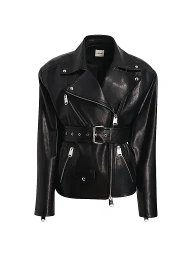 Khaite Women's Fabbie Leather Jacket - Black | Thumbnail 1 Khaite Women's Fabbie Leather Jacket - Black | Thumbnail 1