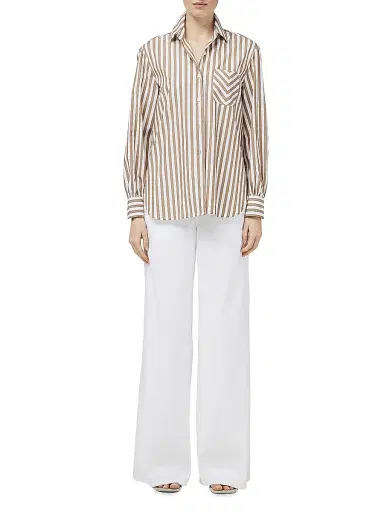rag & bone Women's Maxine Cotton Shirt - Brown Stripe | Thumbnail 2 rag & bone Women's Maxine Cotton Shirt - Brown Stripe | Thumbnail 2
