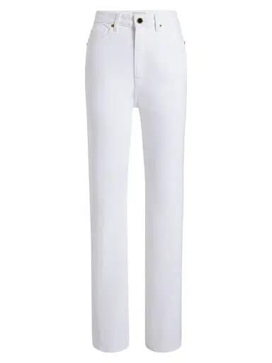 Khaite Women's Shalbi High-Rise Straight-Leg Jeans - White | Thumbnail 1 Khaite Women's Shalbi High-Rise Straight-Leg Jeans - White | Thumbnail 1