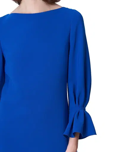 Carolina Herrera Women's Silk Puff-Sleeve Shift Minidress - Cobalt - Size 2 | Thumbnail 4 Carolina Herrera Women's Silk Puff-Sleeve Shift Minidress - Cobalt - Size 2 | Thumbnail 4