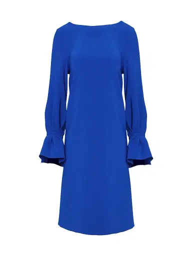 Carolina Herrera Women's Silk Puff-Sleeve Shift Minidress - Cobalt - Size 2 | Thumbnail 1 Carolina Herrera Women's Silk Puff-Sleeve Shift Minidress - Cobalt - Size 2 | Thumbnail 1
