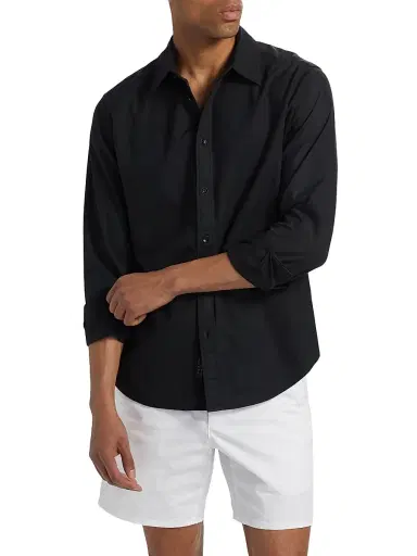 rag & bone Men's Tomlin Cotton Button-Front Shirt - Black | Thumbnail 3 rag & bone Men's Tomlin Cotton Button-Front Shirt - Black | Thumbnail 3