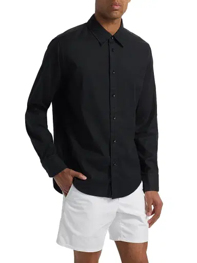 rag & bone Men's Tomlin Cotton Button-Front Shirt - Black | Thumbnail 4 rag & bone Men's Tomlin Cotton Button-Front Shirt - Black | Thumbnail 4
