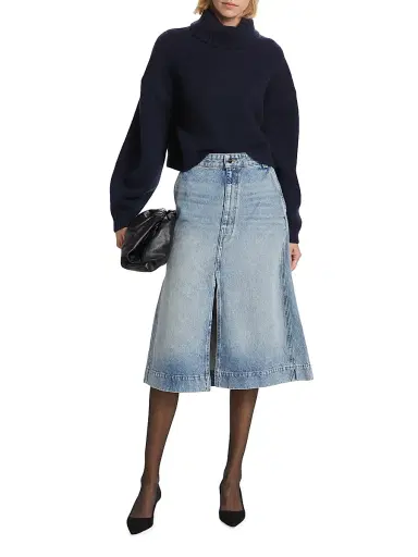 Khaite Women's Charlene Denim Midi-Skirt - Bryce | Thumbnail 2 Khaite Women's Charlene Denim Midi-Skirt - Bryce | Thumbnail 2