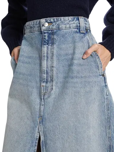 Khaite Women's Charlene Denim Midi-Skirt - Bryce | Thumbnail 6 Khaite Women's Charlene Denim Midi-Skirt - Bryce | Thumbnail 6