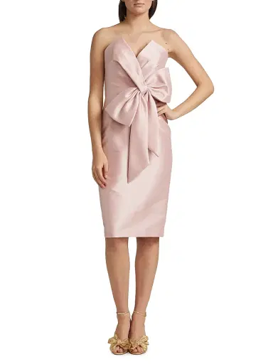 Badgley Mischka Women's Bow Cocktail Dress - Rose | Thumbnail 2 Badgley Mischka Women's Bow Cocktail Dress - Rose | Thumbnail 2