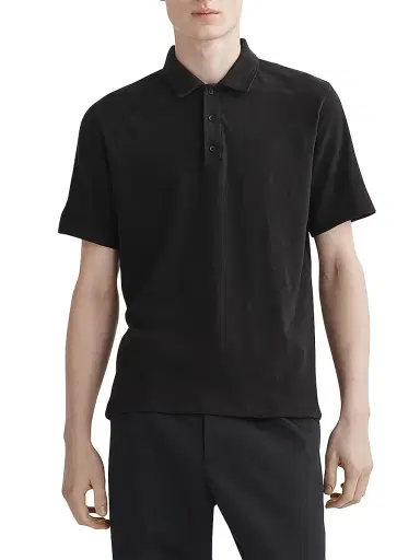 rag & bone Men's Classic Flame Polo Shirt - Black | Thumbnail 1 rag & bone Men's Classic Flame Polo Shirt - Black | Thumbnail 1