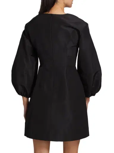 Carolina Herrera Women's Chalet Silk Balloon-Sleeve Minidress - Black | Thumbnail 4 Carolina Herrera Women's Chalet Silk Balloon-Sleeve Minidress - Black | Thumbnail 4