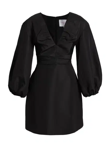 Carolina Herrera Women's Chalet Silk Balloon-Sleeve Minidress - Black | Thumbnail 7 Carolina Herrera Women's Chalet Silk Balloon-Sleeve Minidress - Black | Thumbnail 7