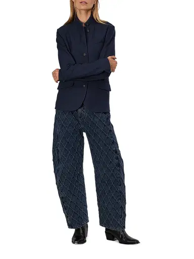 rag & bone Women's Slade Japanese Wool Blazer - Navy | Thumbnail 2 rag & bone Women's Slade Japanese Wool Blazer - Navy | Thumbnail 2