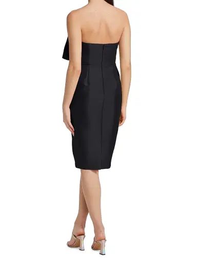 Badgley Mischka Women's Bow Front Mikado Dress - Black | Thumbnail 5 Badgley Mischka Women's Bow Front Mikado Dress - Black | Thumbnail 5