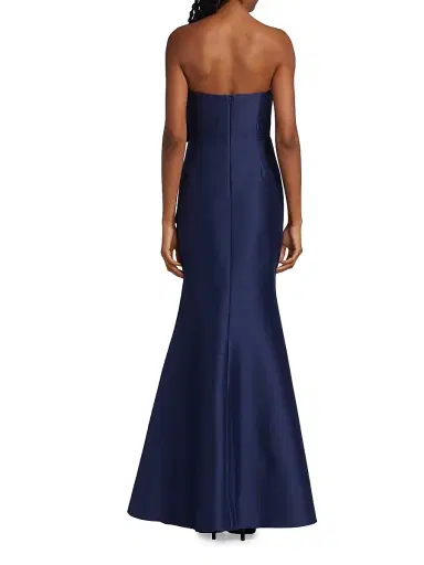 Badgley Mischka Women's Strapless Bow Gown - Navy | Thumbnail 5 Badgley Mischka Women's Strapless Bow Gown - Navy | Thumbnail 5