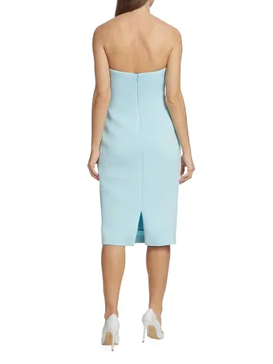 Badgley Mischka Women's Strapless Bow-Embellished Dress - Azure | Thumbnail 5 Badgley Mischka Women's Strapless Bow-Embellished Dress - Azure | Thumbnail 5