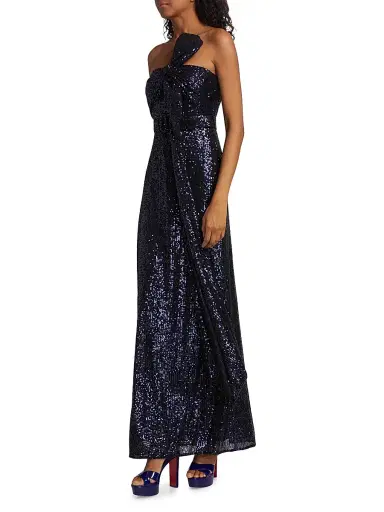 Badgley Mischka Women's Strapless Sequin Bow Gown - Navy | Thumbnail 4 Badgley Mischka Women's Strapless Sequin Bow Gown - Navy | Thumbnail 4