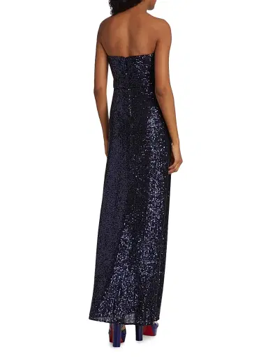 Badgley Mischka Women's Strapless Sequin Bow Gown - Navy | Thumbnail 5 Badgley Mischka Women's Strapless Sequin Bow Gown - Navy | Thumbnail 5