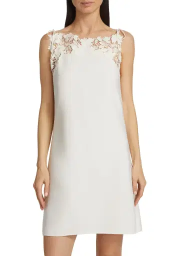 Oscar de la Renta Women's Gardenia Guipure & Wool Minidress - | Thumbnail 2 Oscar de la Renta Women's Gardenia Guipure & Wool Minidress - | Thumbnail 2