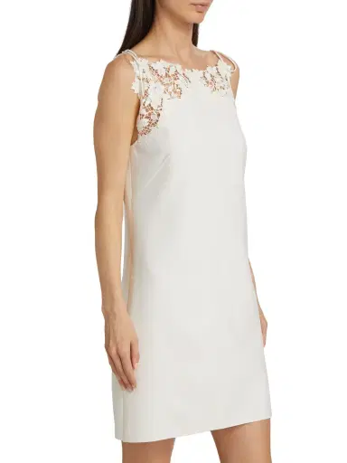 Oscar de la Renta Women's Gardenia Guipure & Wool Minidress - | Thumbnail 3 Oscar de la Renta Women's Gardenia Guipure & Wool Minidress - | Thumbnail 3