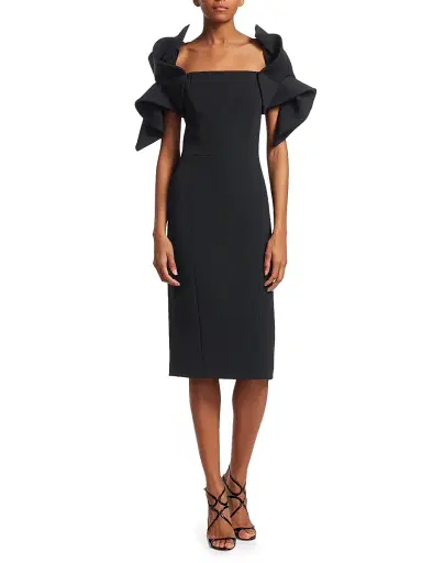 Badgley Mischka Women's Origami Sleeve Dress - Black | Thumbnail 2 Badgley Mischka Women's Origami Sleeve Dress - Black | Thumbnail 2