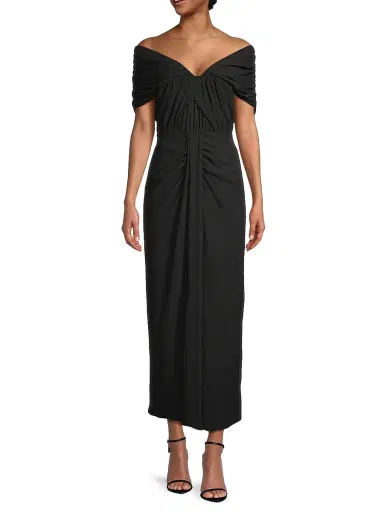 One33 Social Women's Off-The-Shoulder Draped Gown - Black | Thumbnail 2 One33 Social Women's Off-The-Shoulder Draped Gown - Black | Thumbnail 2