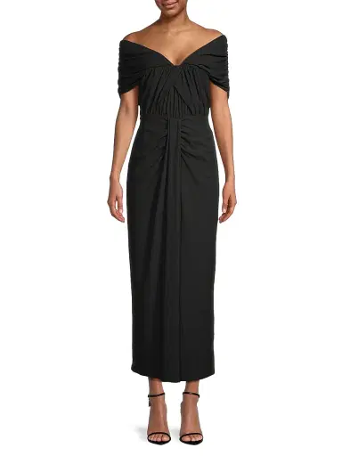 One33 Social Women's Off-The-Shoulder Draped Gown - Black | Thumbnail 3 One33 Social Women's Off-The-Shoulder Draped Gown - Black | Thumbnail 3