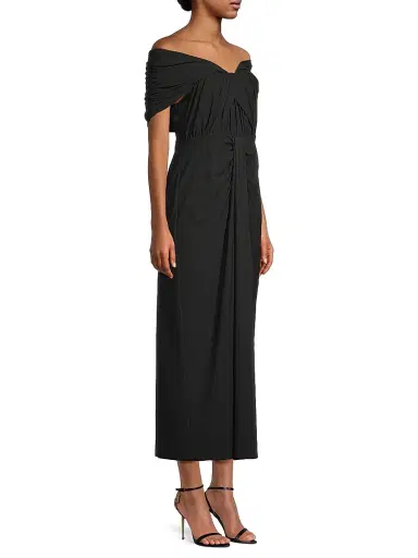 One33 Social Women's Off-The-Shoulder Draped Gown - Black | Thumbnail 4 One33 Social Women's Off-The-Shoulder Draped Gown - Black | Thumbnail 4
