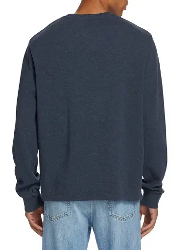 FRAME Men's Duo Fold Crewneck Sweatshirt - Heather Midnight Navy | Thumbnail 5 FRAME Men's Duo Fold Crewneck Sweatshirt - Heather Midnight Navy | Thumbnail 5