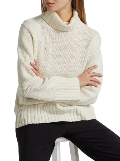 Jenni Kayne Women's Cashmere Jet Turtleneck Sweater - Ivory - Size XL | Thumbnail 6 Jenni Kayne Women's Cashmere Jet Turtleneck Sweater - Ivory - Size XL | Thumbnail 6