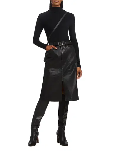 Frame Women's Rib Turtleneck Sweater - Noir - Size Large | Thumbnail 2 Frame Women's Rib Turtleneck Sweater - Noir - Size Large | Thumbnail 2
