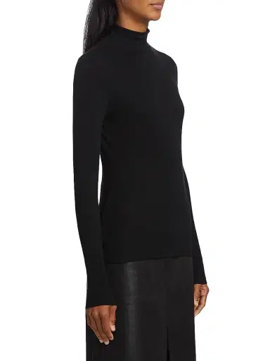 Frame Women's Rib Turtleneck Sweater - Noir - Size Large | Thumbnail 4 Frame Women's Rib Turtleneck Sweater - Noir - Size Large | Thumbnail 4