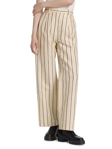 Jenni Kayne Women's Jones Striped Straight-Leg Trousers | Thumbnail 3 Jenni Kayne Women's Jones Striped Straight-Leg Trousers | Thumbnail 3