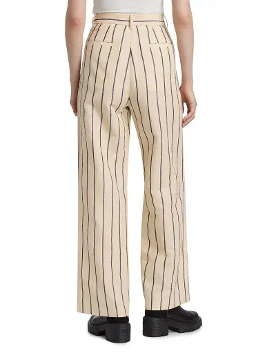 Jenni Kayne Women's Jones Striped Straight-Leg Trousers | Thumbnail 5 Jenni Kayne Women's Jones Striped Straight-Leg Trousers | Thumbnail 5