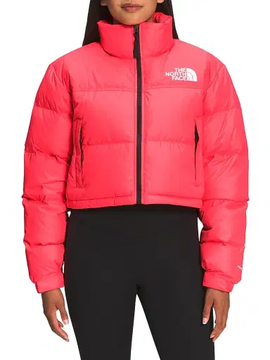 The North Face Women's Nuptse Cropped Down Puffer Jacket - Coral - Size XL | Thumbnail 3 The North Face Women's Nuptse Cropped Down Puffer Jacket - Coral - Size XL | Thumbnail 3