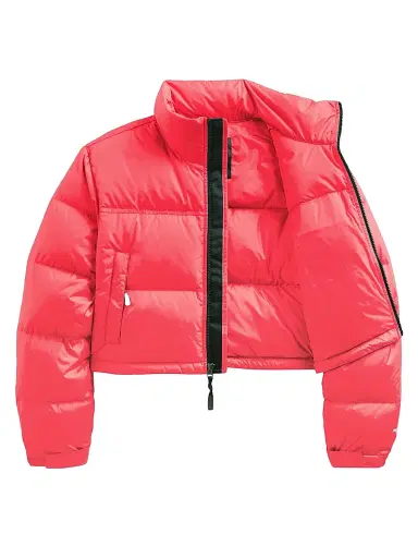 The North Face Women's Nuptse Cropped Down Puffer Jacket - Coral - Size XL | Thumbnail 1 The North Face Women's Nuptse Cropped Down Puffer Jacket - Coral - Size XL | Thumbnail 1