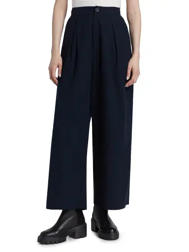 Jenni Kayne Women's Silk Relaxed Cropped Trousers - Navy - Size 14 | Thumbnail 3 Jenni Kayne Women's Silk Relaxed Cropped Trousers - Navy - Size 14 | Thumbnail 3