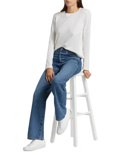 Rails Women's Cotton-Cashmere Long-Sleeve T-Shirt - White | Thumbnail 2 Rails Women's Cotton-Cashmere Long-Sleeve T-Shirt - White | Thumbnail 2
