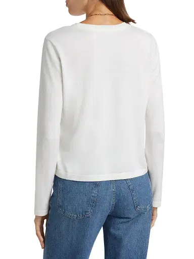 Rails Women's Cotton-Cashmere Long-Sleeve T-Shirt - White | Thumbnail 5 Rails Women's Cotton-Cashmere Long-Sleeve T-Shirt - White | Thumbnail 5
