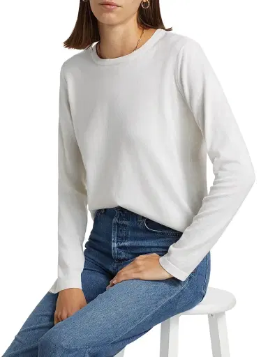 Rails Women's Cotton-Cashmere Long-Sleeve T-Shirt - White | Thumbnail 6 Rails Women's Cotton-Cashmere Long-Sleeve T-Shirt - White | Thumbnail 6