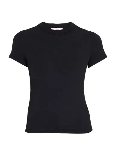 Frame Women's Rib-Knit Crewneck T-Shirt - Black - Size XL | Thumbnail 1 Frame Women's Rib-Knit Crewneck T-Shirt - Black - Size XL | Thumbnail 1