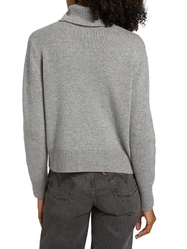 Frame Women's Cashmere Turtleneck Sweater - Heather Grey - Size XL | Thumbnail 5 Frame Women's Cashmere Turtleneck Sweater - Heather Grey - Size XL | Thumbnail 5