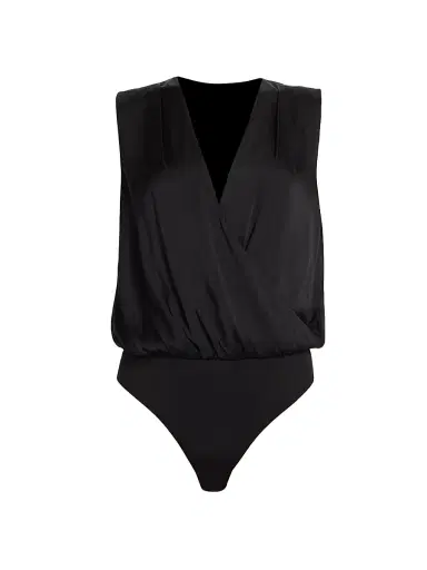Favorite Daughter Women's Date Sleeveless Satin Bodysuit - Black - Size XL | Thumbnail 1 Favorite Daughter Women's Date Sleeveless Satin Bodysuit - Black - Size XL | Thumbnail 1