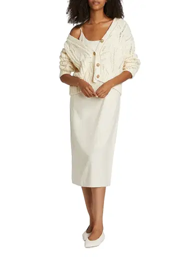 Jenni Kayne Women's Audrey Cotton V-Neck Cardigan - Cream - Size Large | Thumbnail 2 Jenni Kayne Women's Audrey Cotton V-Neck Cardigan - Cream - Size Large | Thumbnail 2