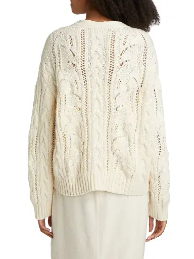 Jenni Kayne Women's Audrey Cotton V-Neck Cardigan - Cream - Size Large | Thumbnail 5 Jenni Kayne Women's Audrey Cotton V-Neck Cardigan - Cream - Size Large | Thumbnail 5