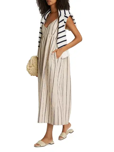 Jenni Kayne Women's Cove Linen-Blend Maxi Dress - Natural Navy Stripe | Thumbnail 2 Jenni Kayne Women's Cove Linen-Blend Maxi Dress - Natural Navy Stripe | Thumbnail 2