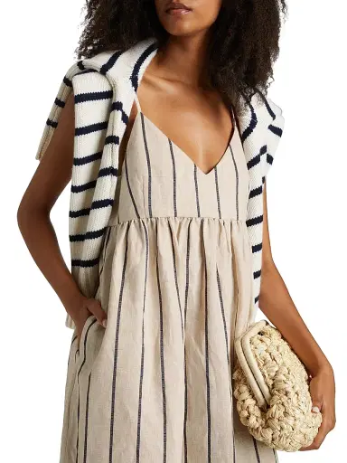 Jenni Kayne Women's Cove Linen-Blend Maxi Dress - Natural Navy Stripe | Thumbnail 6 Jenni Kayne Women's Cove Linen-Blend Maxi Dress - Natural Navy Stripe | Thumbnail 6