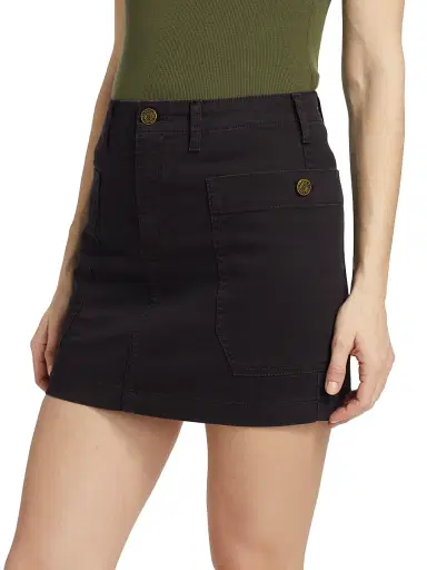 Frame Women's Stretch-Cotton Cargo Miniskirt - Black | Thumbnail 4 Frame Women's Stretch-Cotton Cargo Miniskirt - Black | Thumbnail 4