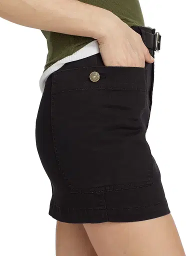 Frame Women's Stretch-Cotton Cargo Miniskirt - Black | Thumbnail 6 Frame Women's Stretch-Cotton Cargo Miniskirt - Black | Thumbnail 6