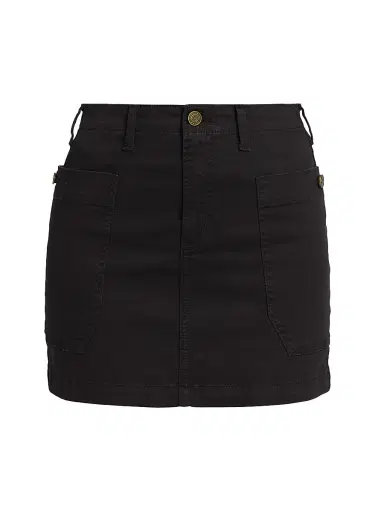 Frame Women's Stretch-Cotton Cargo Miniskirt - Black | Thumbnail 1 Frame Women's Stretch-Cotton Cargo Miniskirt - Black | Thumbnail 1