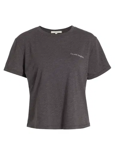 Favorite Daughter Women's Logo Crop T-Shirt - Charcoal - Size XXL | Thumbnail 1 Favorite Daughter Women's Logo Crop T-Shirt - Charcoal - Size XXL | Thumbnail 1