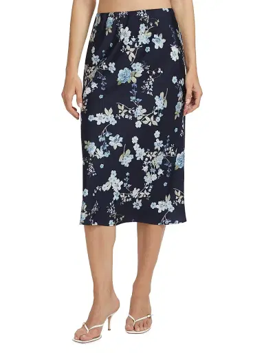 Wayf Women's Porter Floral Midi-Skirt - Navy Floral | Thumbnail 3 Wayf Women's Porter Floral Midi-Skirt - Navy Floral | Thumbnail 3