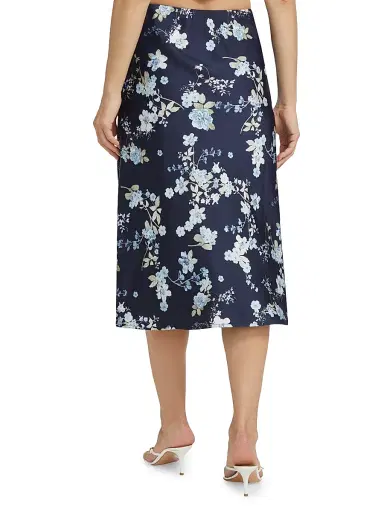 Wayf Women's Porter Floral Midi-Skirt - Navy Floral | Thumbnail 5 Wayf Women's Porter Floral Midi-Skirt - Navy Floral | Thumbnail 5